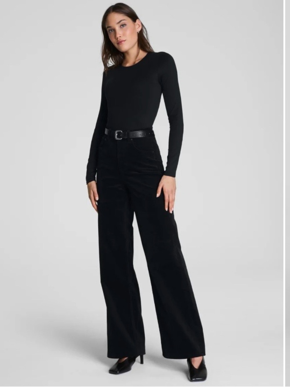 SPANXshape Authentic 360 Corduroy Wide Leg Jeans Pants Black 2X Petite NWT